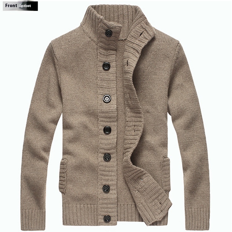 Autumn And Winter Pirate Buckle Stand Collar Men’s Sweater