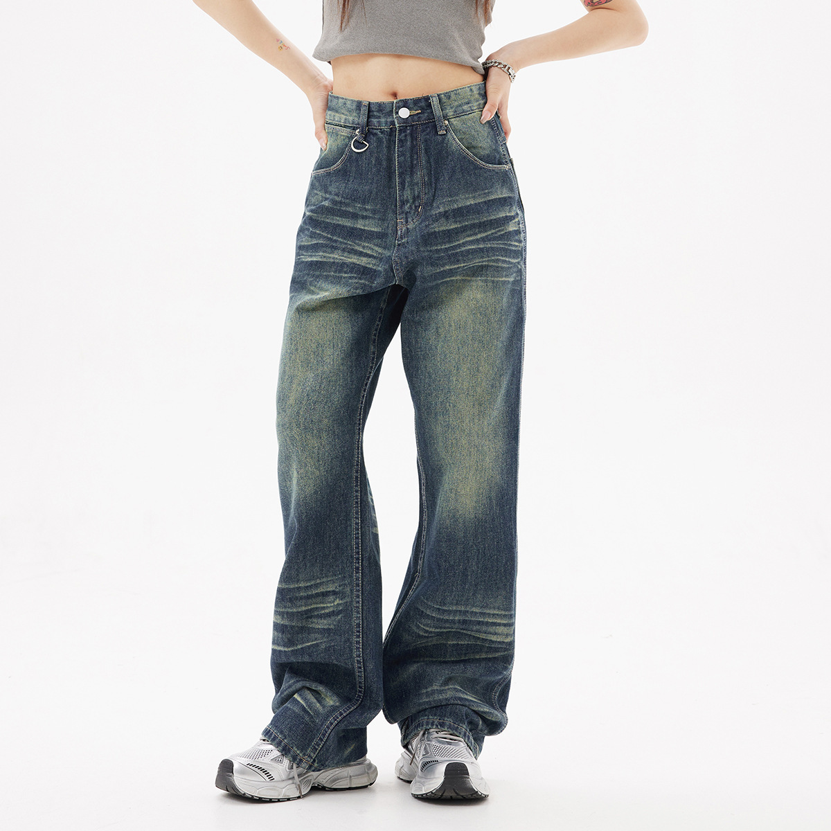 Distressed Fashion Brand Jeans High Street American Jeans