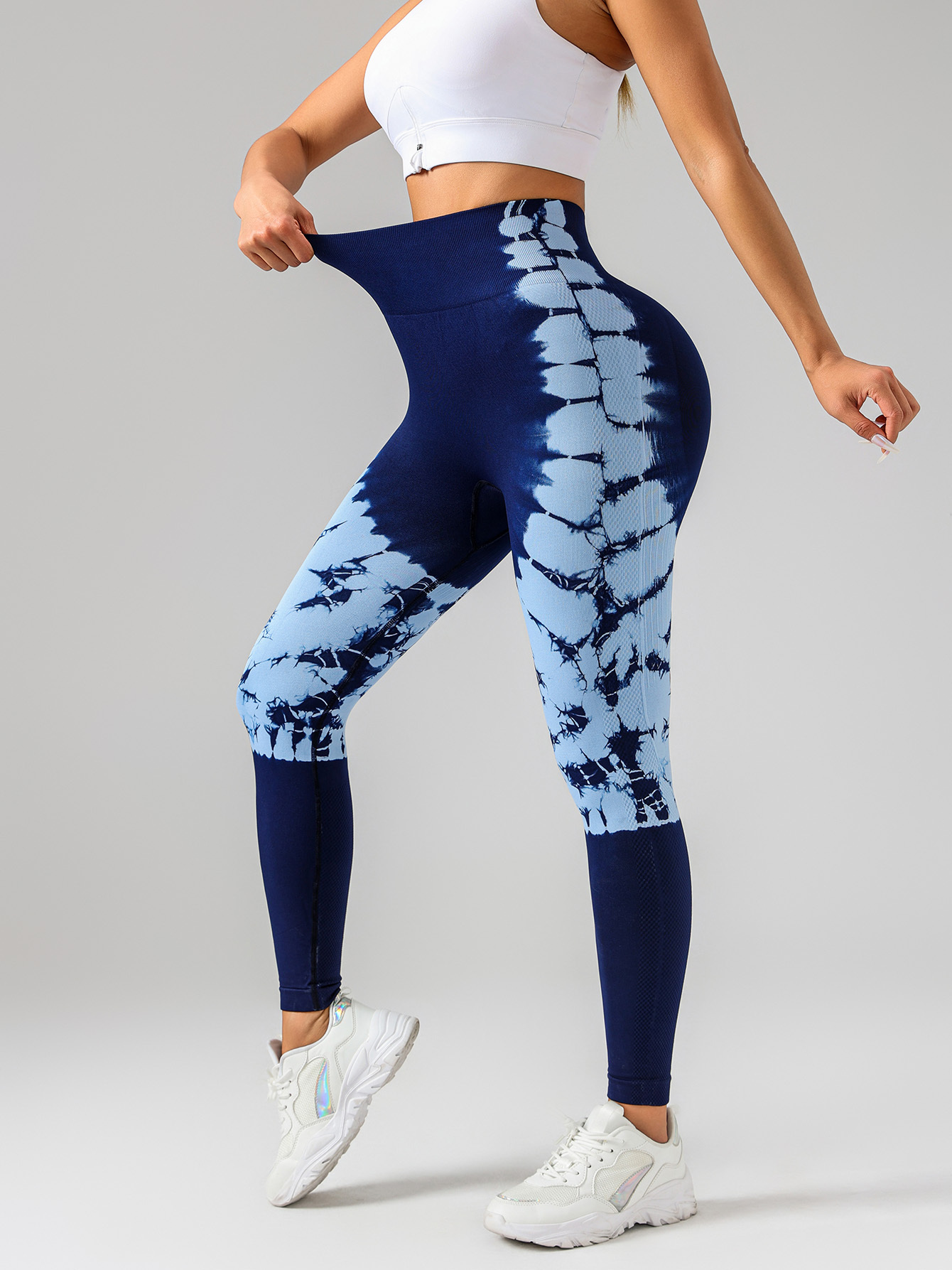 Tie-dye Women’s Yoga Leggings With High Waistband, Moisture-Wicking, And Stretchy, Perfect For Outdoor Activities And Fitness