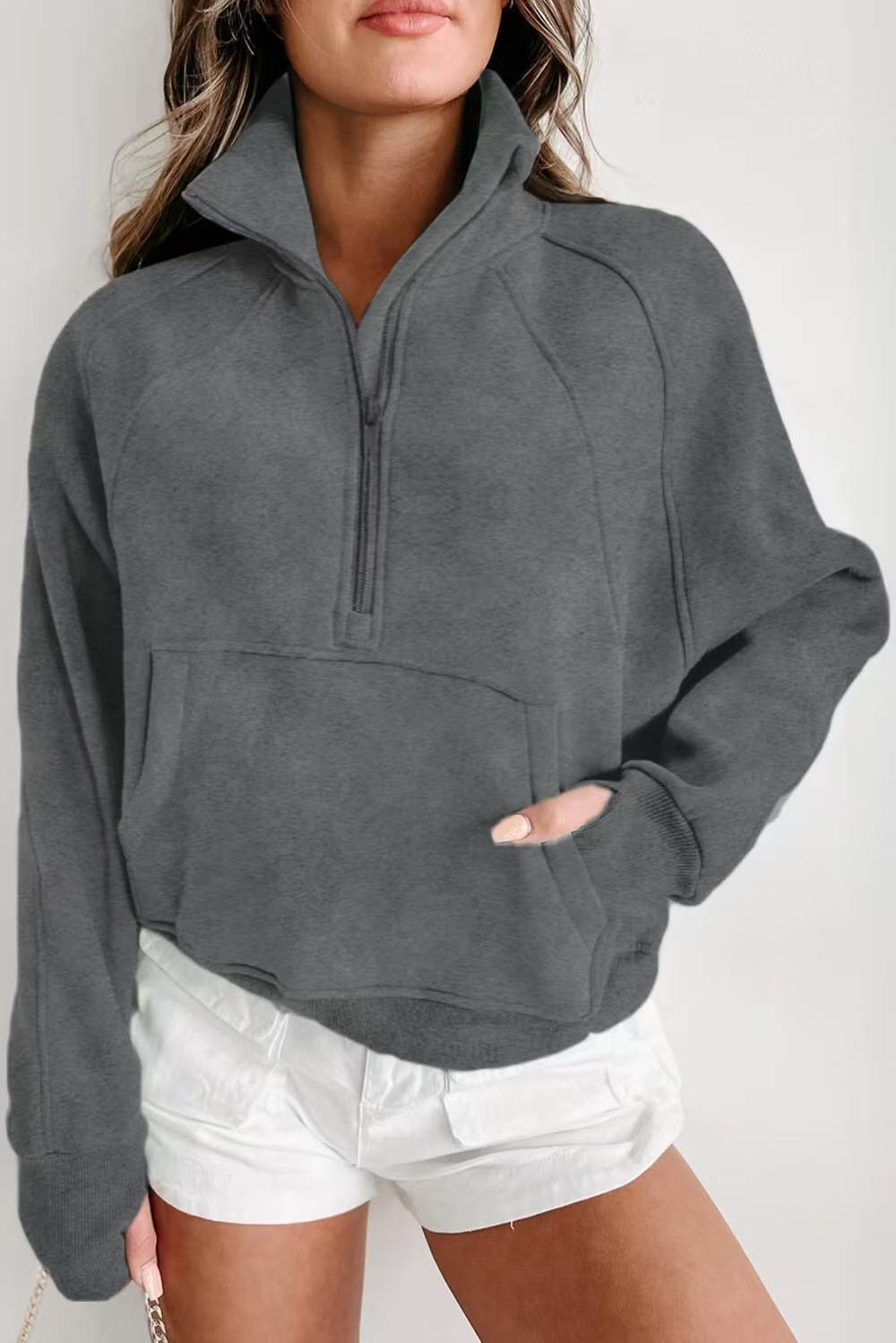 Hoodie Casual Stand Collar Long Sleeve Loose Top