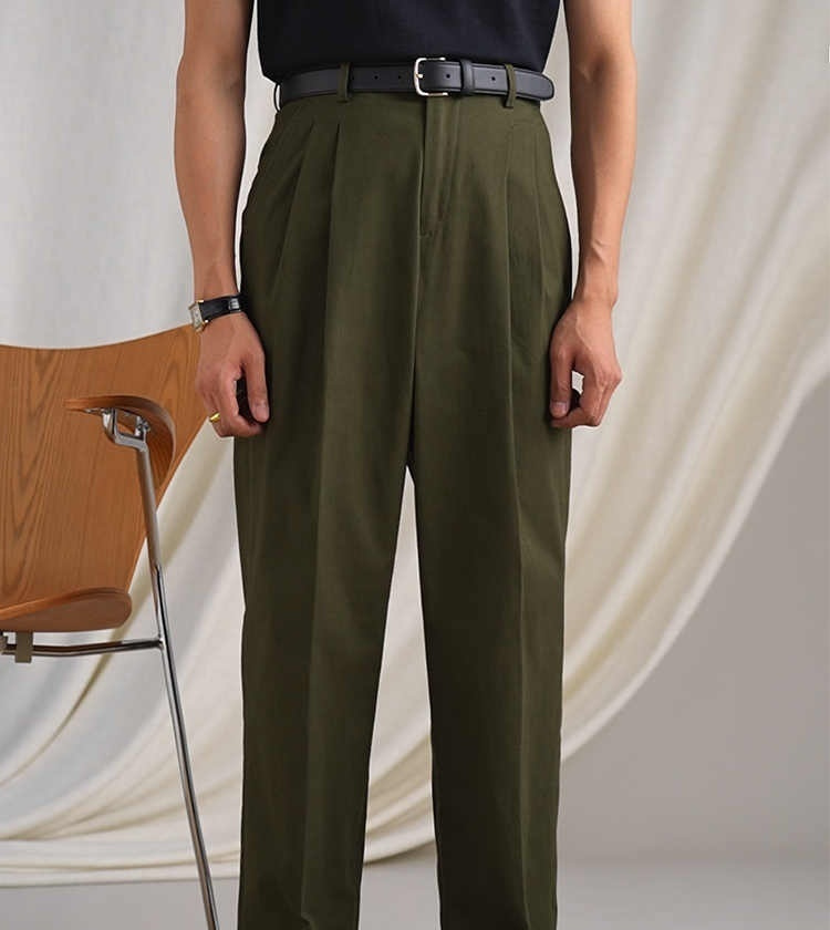 Straight Retro Gentleman Wide Leg Breathable Men’s Trousers