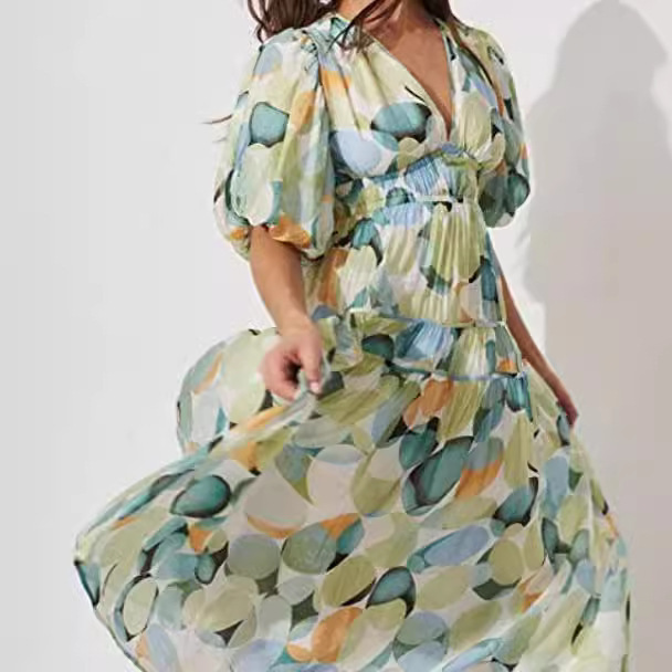 Women’s Pleating Beach Flowy Dress