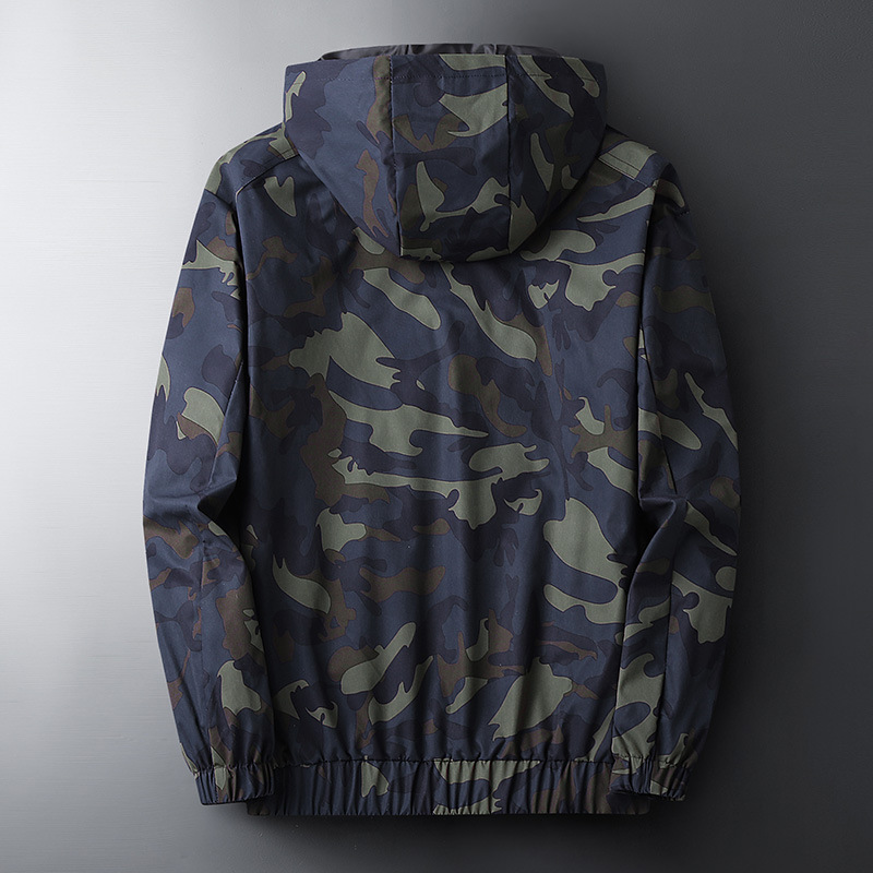 Men’s Casual Hooded Camouflage Printed Jacket