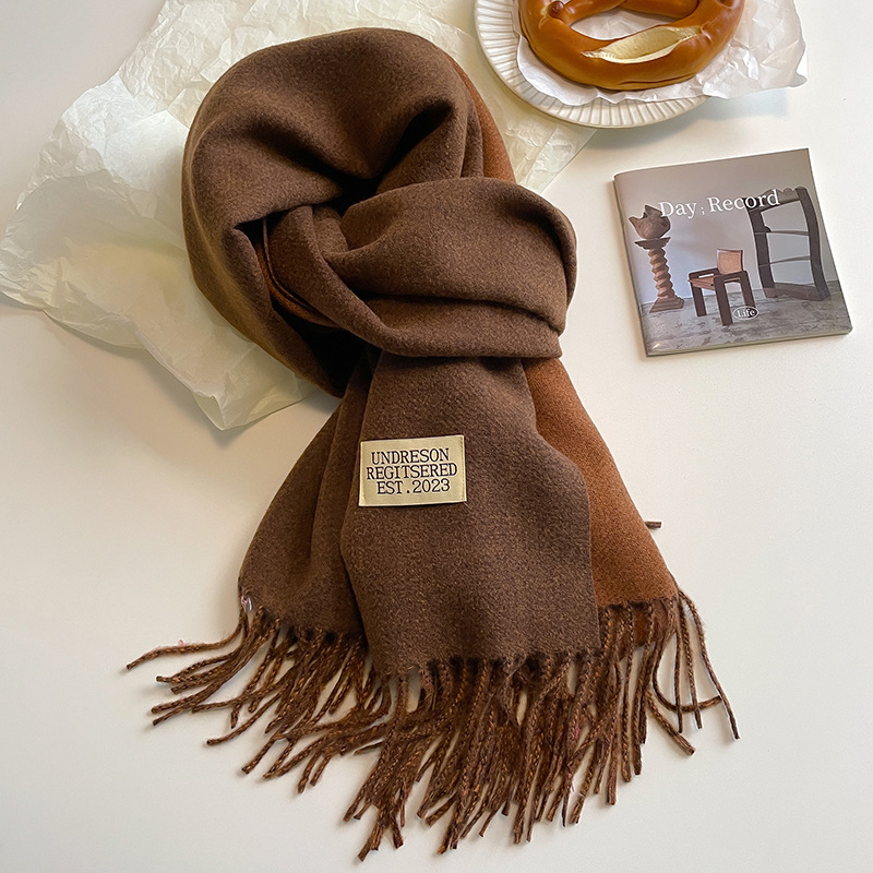 Double-sided Artificial Cashmere Scarf Women’s Winter Warm Couple