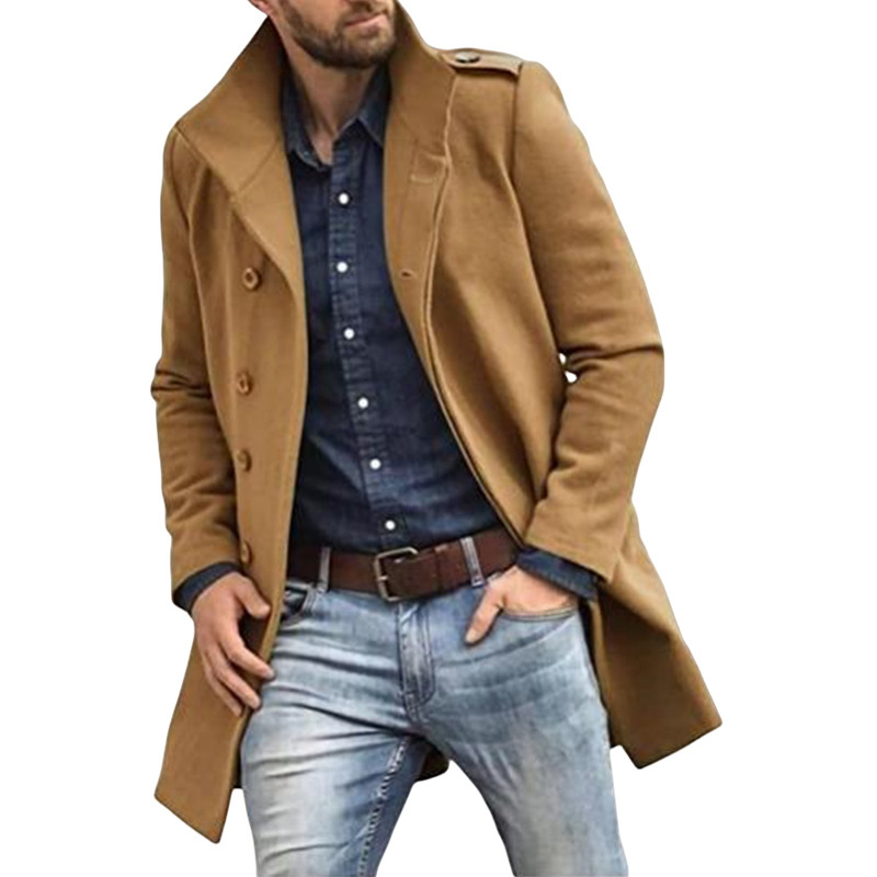 European Style Woolen Men’s Coat Autumn And Winter New Thickened Coat