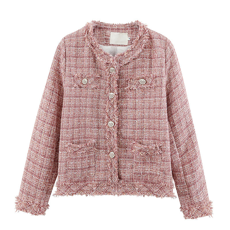 Classic Style Tweed Cardigan Coat For Women