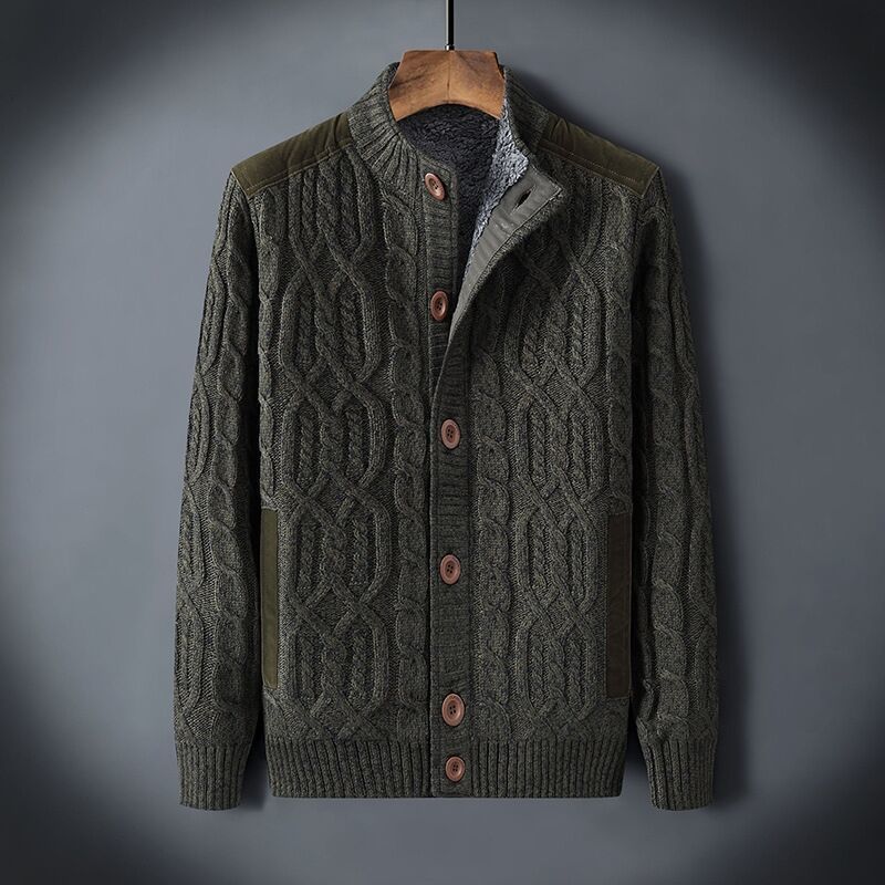 Men’s Fleece-lined Thickened Sweater Autumn And Winter