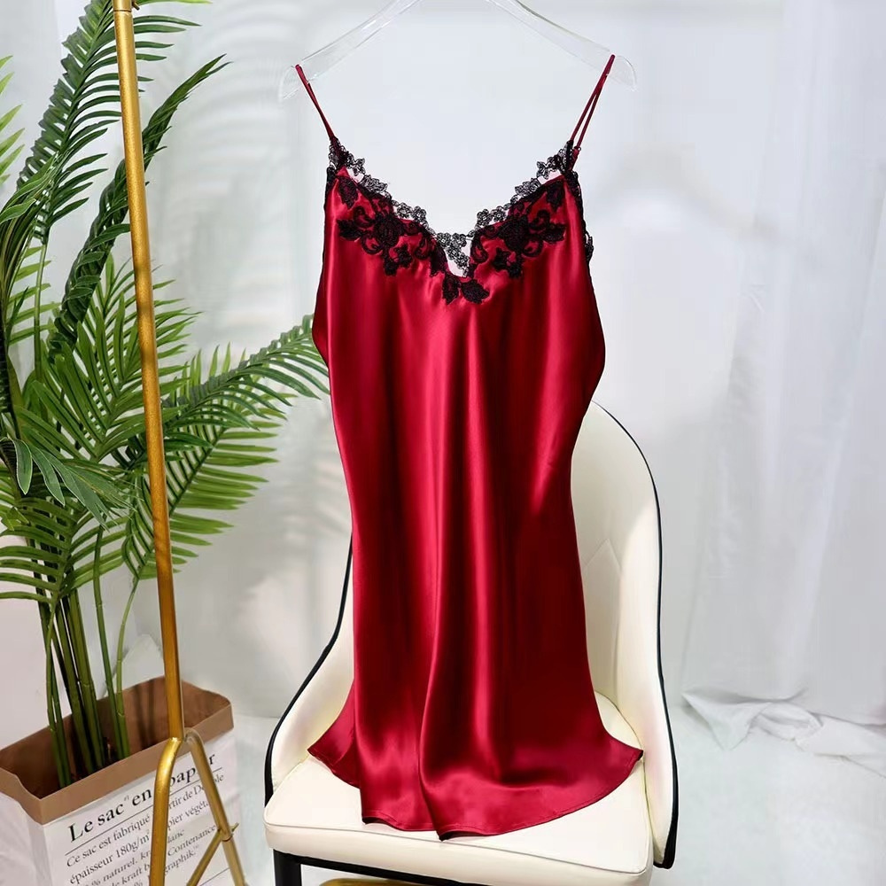 Sexy Breathable Sleeveless Silk Strap Nightdress