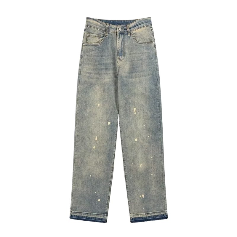 American Retro Distressed Yellow Mud Dyed Pants