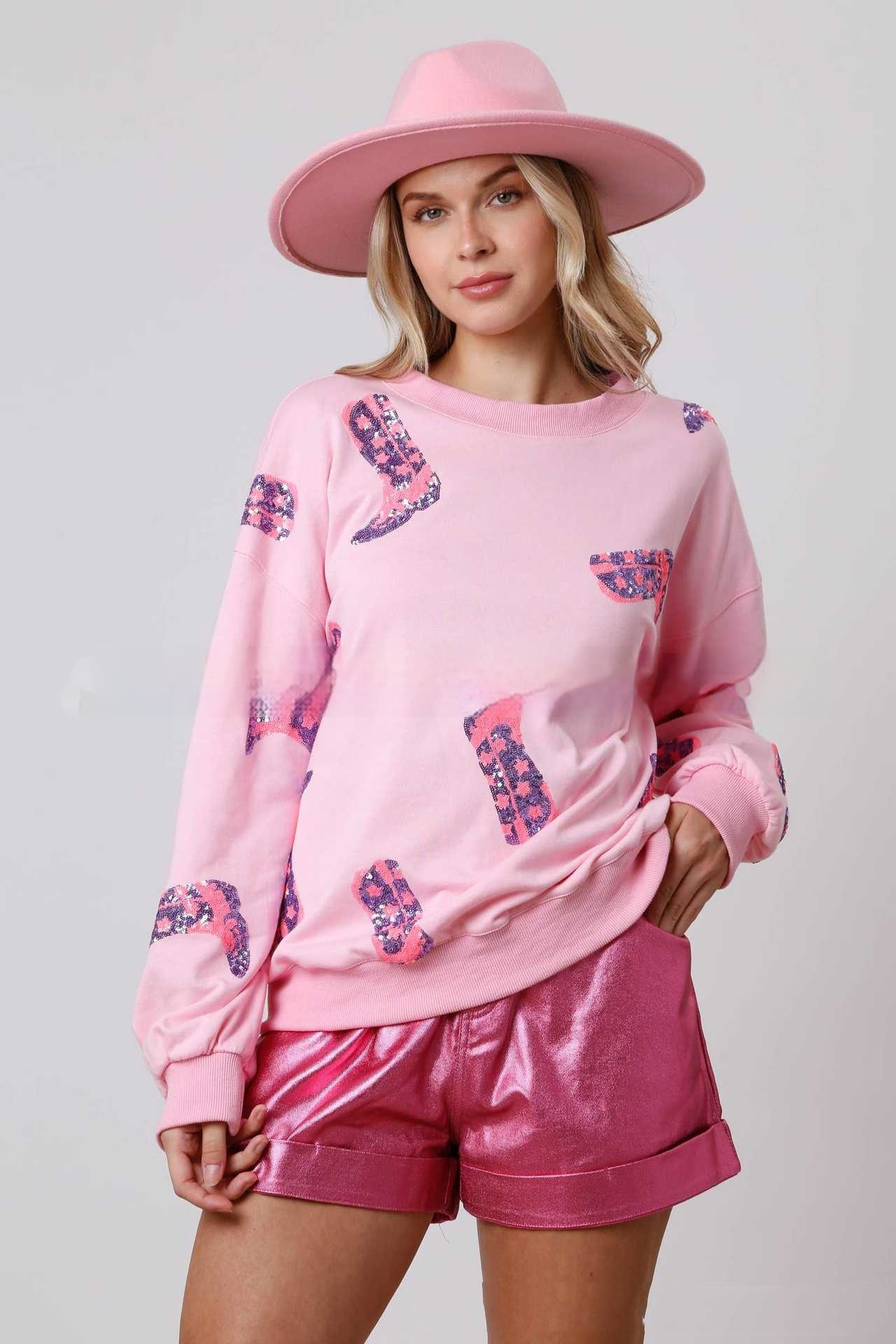 Women’s Valentine’s Day Sequined Long-sleeved Sweater