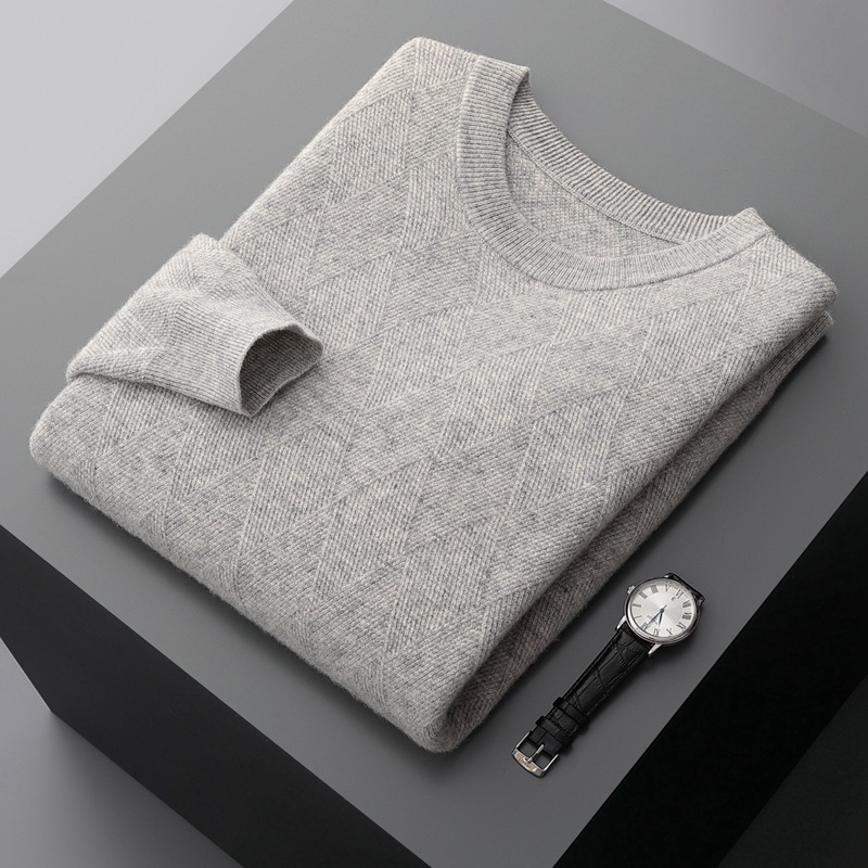 Autumn And Winter Round Neck Woolen Sweater For Men