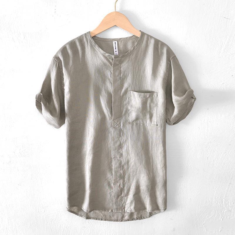 Men’s Short-sleeved Linen Shirt