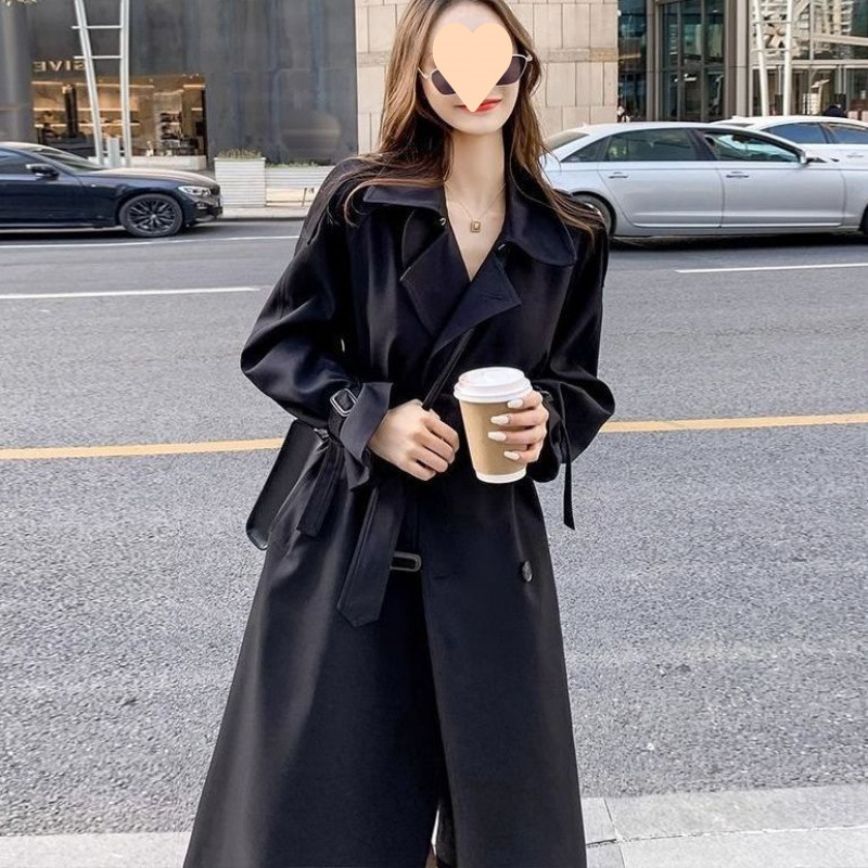 New Mid-length Small Below The Knee Slimming Loose Trench Coat Women