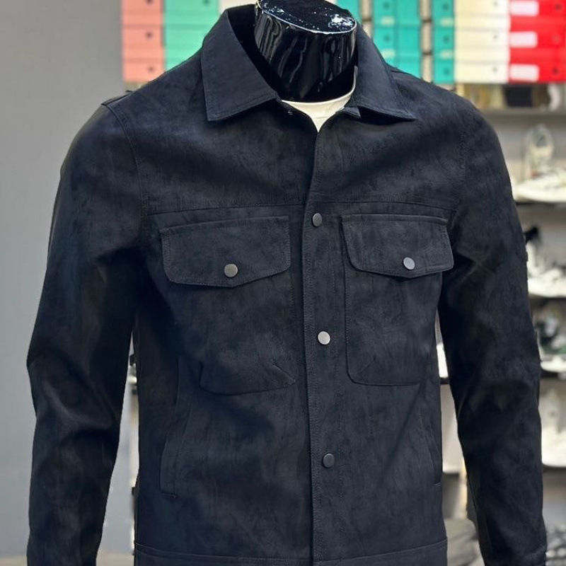 New Casual Collar Trendy Cool Suede Jacket Single-breasted Men’s Jacket